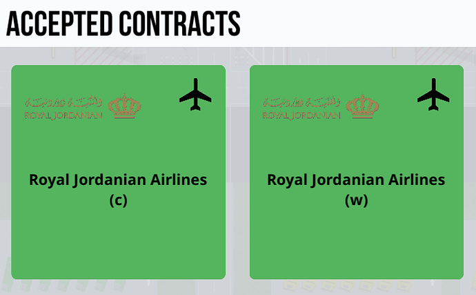 Royal Jordanian Contracts Offered