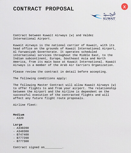 Kwait Airways Contract