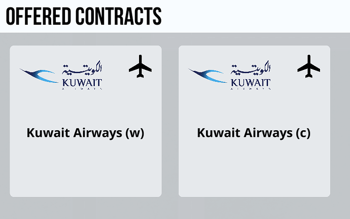 Kwait Airways Contracts Offered