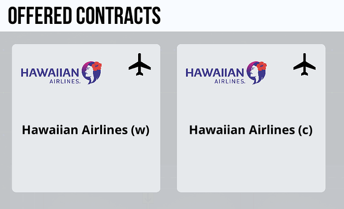 Hawaiian Contracts Offered