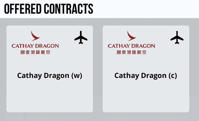Cathay Dragon Contracts Offered